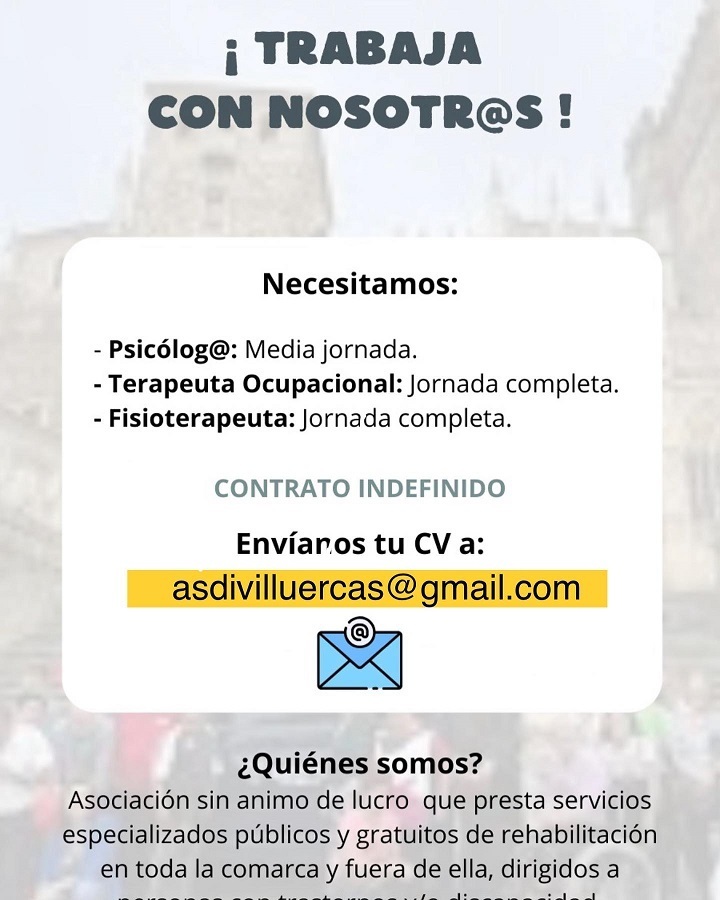 Buscamos a un psicólogo, un terapeuta ocupacional y un fisioterapeuta (2025)
